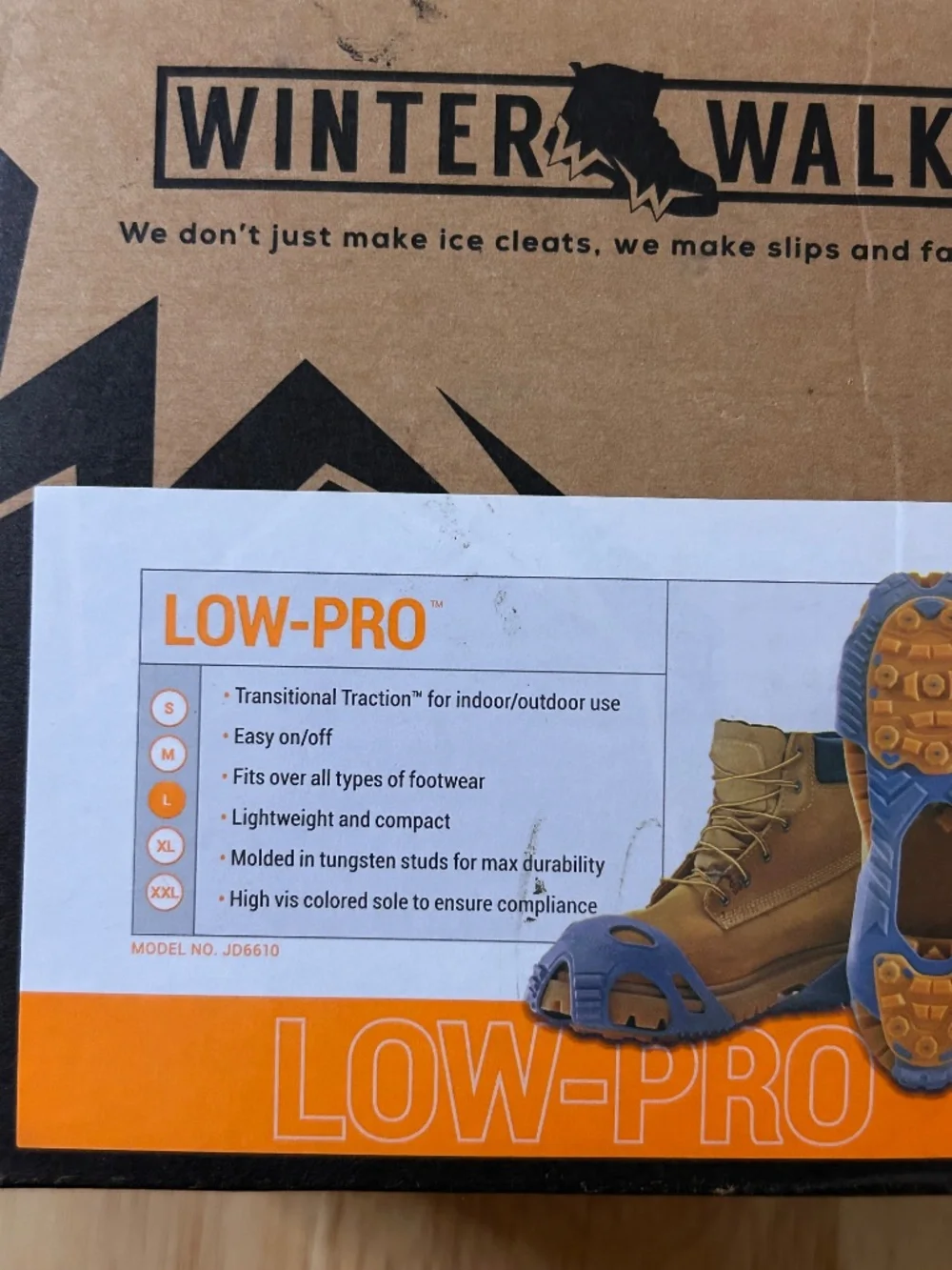 Winter Walking Low-Pro Ice Cleats Traction Aid, Model JD6610